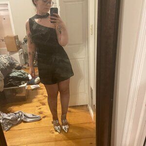 Commense Asymmetrical Cutaway Shoulder Dress
